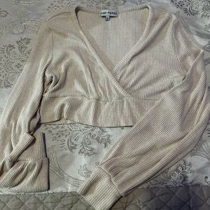 Almost famous cream sweater material crop top